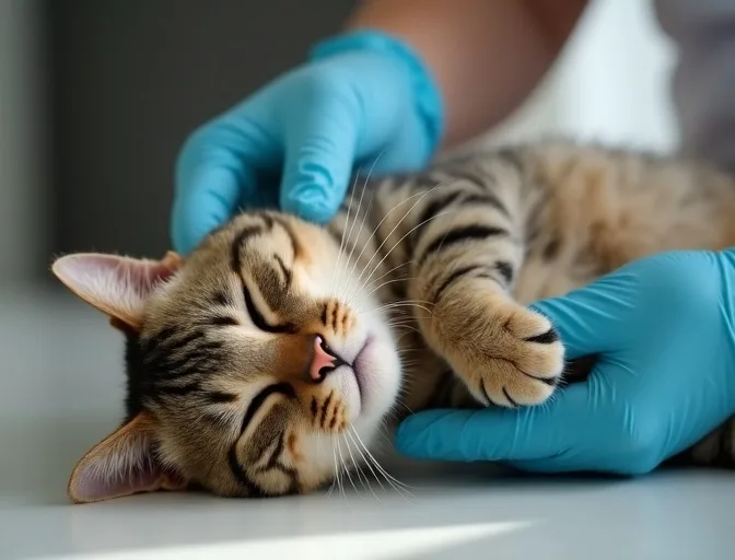 Specialist carefully handling a deceased cat with dignity in Sassafras